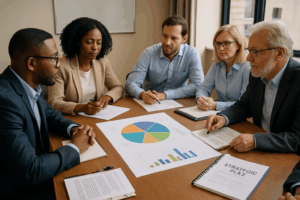 Hero image showing board alignment meeting for a nonprofit.